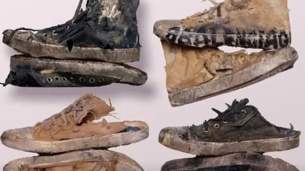 Balenciaga lanza tenis rotos, viejos, sucios y costosos