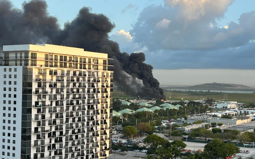 Otro incendio masivo en planta de desechos sólidos alarmó al Doral