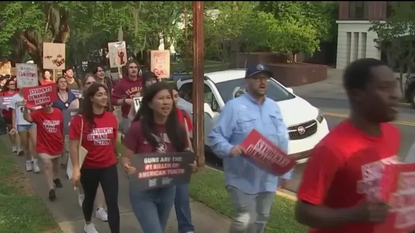 Estudiantes de la FSU marcharon al Capitolio de Florida para exigir seguridad