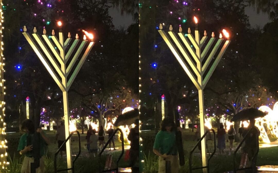 Encendido de la Janukiá en Downtown Doral Park