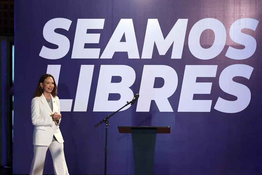 María Corina Machado afirma desde Caracas que la transición democrática en Venezuela es irreversible